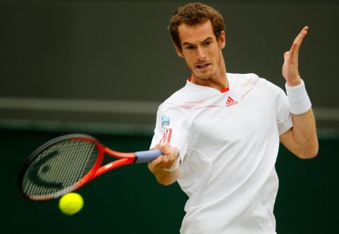 Andy Murray of Great Britain returns a shot to Marin Cilic of Croatia on Monday.