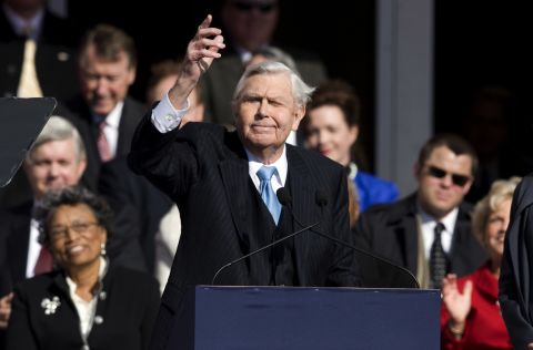 Griffith read a poem after the 2009 inauguration of North Carolina Gov. Beverly Perdue in Raleigh.