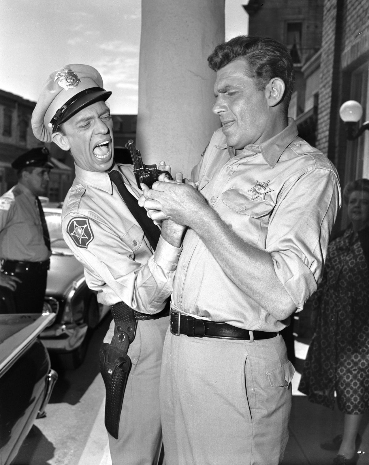 Griffith and Don Knotts were beloved co-stars in the CBS television series "The Andy Griffith Show" from 1960 through 1968.
