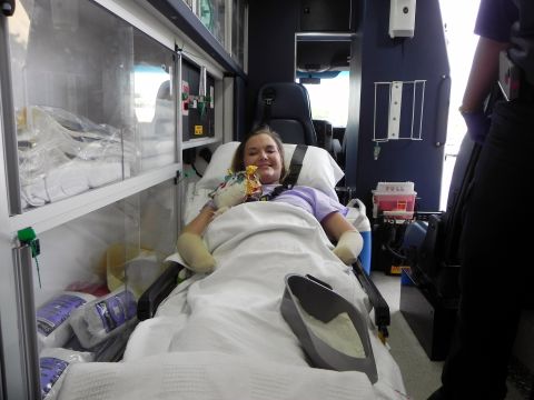 "Aimee is very excited, like a kid going off to college," her father, Andy, said Monday, "but she also realizes that rehab will be arduous. But she says she will handle it."