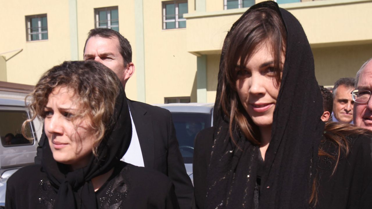   Australian lawyer Melinda Taylor (R) and Lebanese interpreter, Helen Assaf (L), seen after their release on July 2, 2012. 