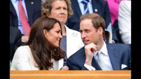 Britain's Prince William, Duke of Cambridge, and his wife, Catherine, sit in the royal box Wednesday.