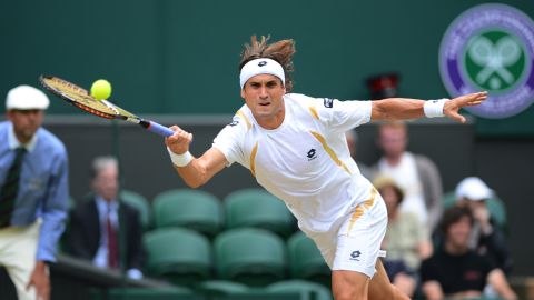 Ferrer plays a forehand shot during his men's singles quarter-final match against Murray on Wednesday.