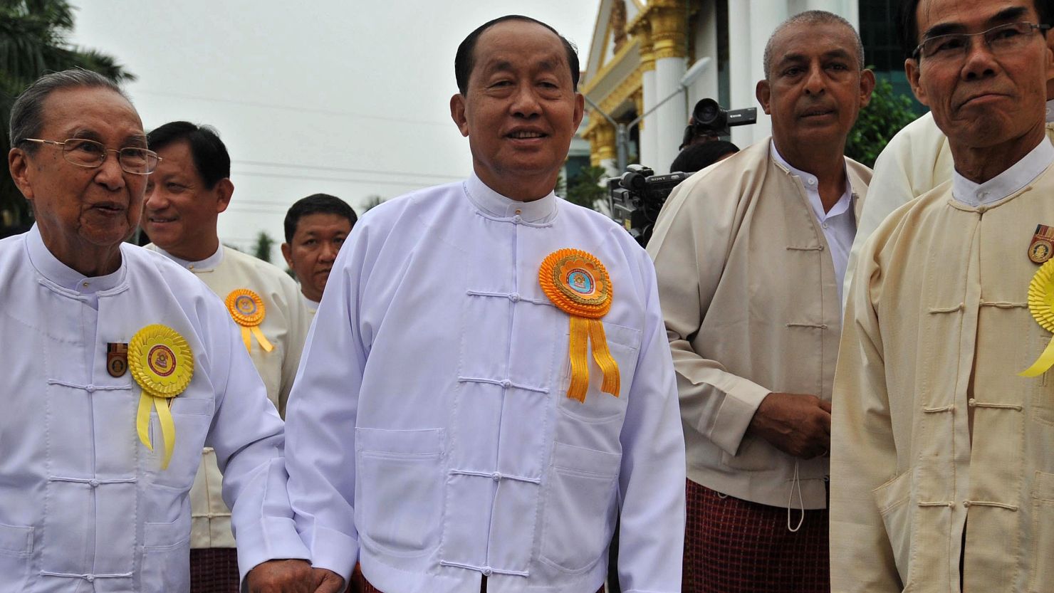 Myanmar's vice president Tin Aung Myint Oo (C) has resigned as of July 1.