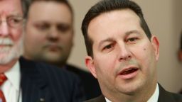 ORLANDO, FL - JULY 5:  Jose Baez, lead defense counsel for Casey Anthony, answers questions as co-counsel Cheney Mason (L) looks on after his client was found not guilty in her 1st-degree murder trial at the Orange County Courthouseon July 5, 2011 in Orlando, Florida. Casey Anthony had been accused of murdering her two-year-old daughter Caylee in 2008 and was found not guilty of manslaughter in the first degree.  (Photo by Joe Burbank-Pool/Getty Images)