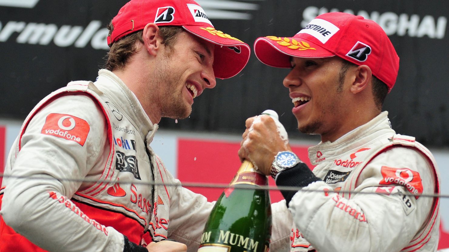 Lewis Hamilton and Jenson Button are former McLaren teammates.