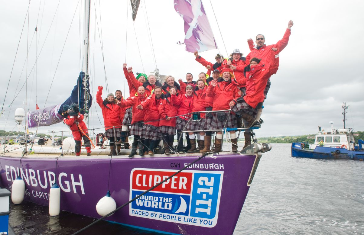 She is part of a multinational crew that is taking part in the bi-annual "Clipper Round the World Yacht Race" -- the only sailing race in the world where crews are made up of ordinary people, many with little or no sailing experience. 