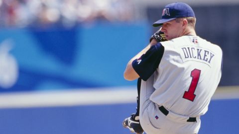 R.A. Dickey won a bronze medal pitching for the U.S. Olympic team in 1996.