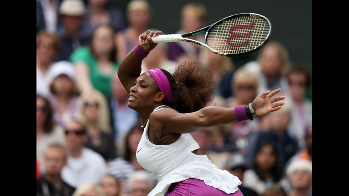 Williams hits a forehand return. The U.S. player is gunning for a 14th major singles titles.