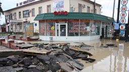 A handout photo taken on July 7, 2012 and released by Russia's Interior Ministry shows a flooded street of the city of Krymsk. Flash floods in Russia's southern Krasnodar region have killed at least 103 people and affected nearly 13,000 in the area's worst natural disaster in decades, officials said Saturday.