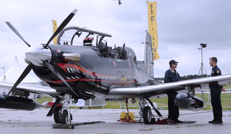 Breitling is at the airshow in Farnborough this week with aerobatic display troupes -- the Breitling Jet Team and the Breitling Wingwalkers -- who will conduct flying displays over the heads of crowds below.