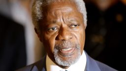 UN-Arab League envoy Kofi Annan holds a press conference in the Syrian capital Damascus on July 9, 2012.