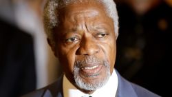 UN-Arab League envoy Kofi Annan holds a press conference in the Syrian capital Damascus on July 9, 2012.