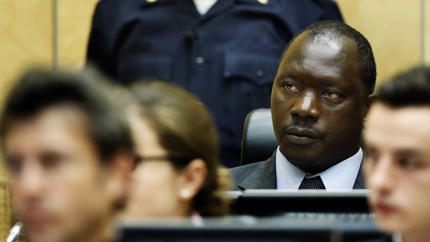 Congolese warlord Thomas Lubanga hears the first-ever sentence delivered by the ICC in the Hague, on July 10, 2012.