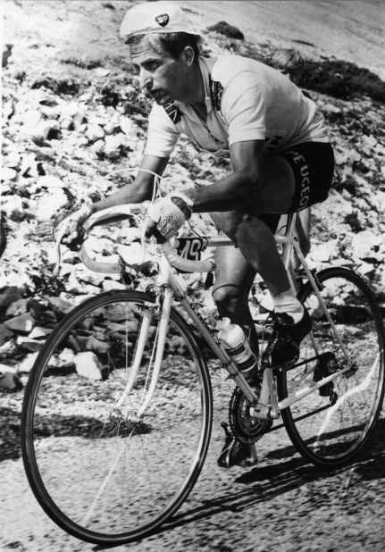 Tom Simpson was Britain's most successful post-war cyclist. He was the first Briton to ever wear the yellow jersey after winning stage 12 in 1962, and his final placing of 6th would remain the best a British cyclist could manage for 22 years. He died of a heart attack in 1967 on Mont Ventoux, after consuming a deadly combination of alcohol and amphetamines. His last words, as recorded by his mechanic, were "Go on, go on!".
