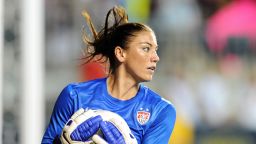 Hope Solo plays in a game against China at PPL Park in Chester, Pennsylvania, on May 27, 2012. The U.S. won, 4-1.