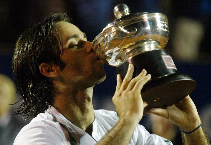 Gonzalez won the ATP Tour event in Chile four times. Here he celebrates after beating Brazilian Gustavo Kuerten in the 2004 final in Vina del Mar.