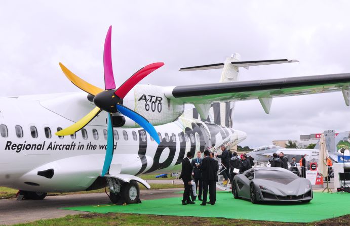 ATR, the world's leading manufacturer of regional aircraft below 90 seats, displays their updated version of the ATR 72-600. Proving to be a success at this year's show, the manufacturer has announced 23 firm orders from customers.