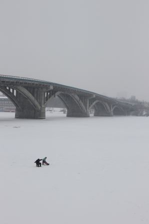 Olexiy Zhivora took this photo on a snowy Kiev morning earlier this year. The image captures two children playing atop the frozen Dnieper River. "Kiev is one of the most beautiful cities in the Eastern Europe but in the winter there is some special feeling about it," he says. "The city itself becomes a true white palace."