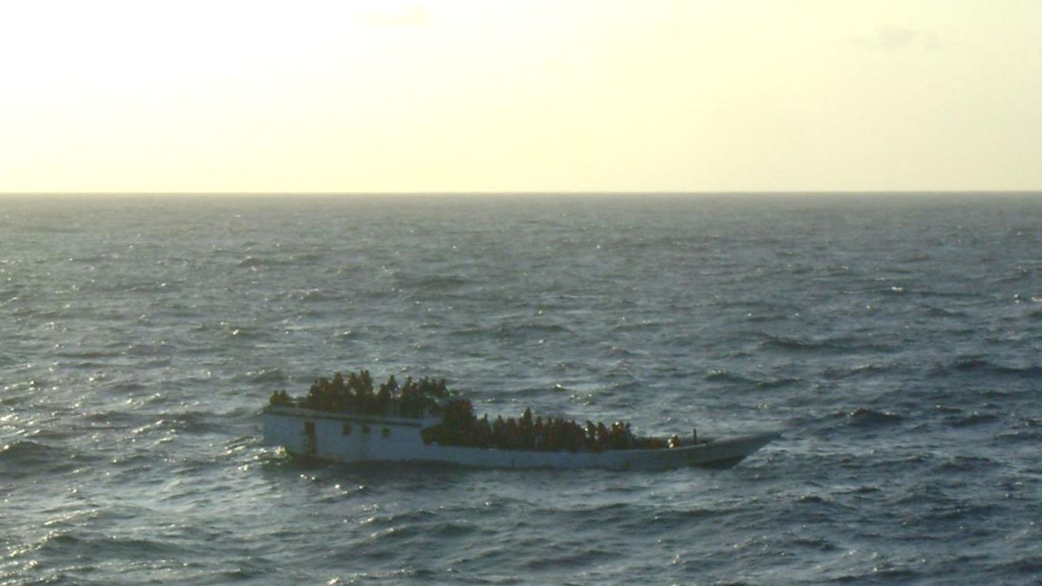 A boat carrying 150 suspected asylum seekers is spotted by Australian authorities prior to its sinking on June 27.