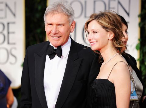 Ford and Flockhart arrive at the Golden Globe Awards in 2012. 