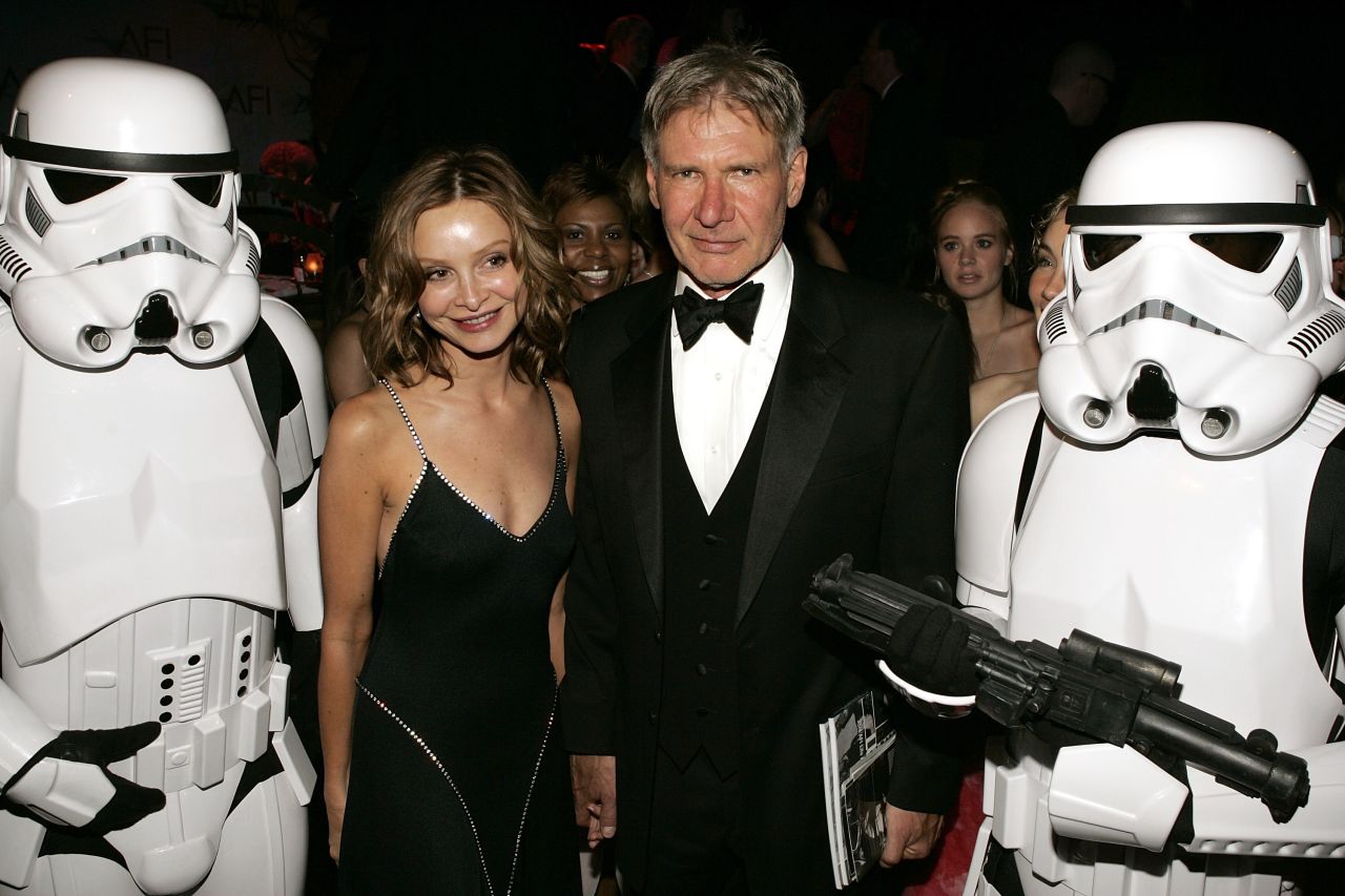 Ford and actress Calista Flockhart at a Hollywood party in 2005; the two married in 2010.