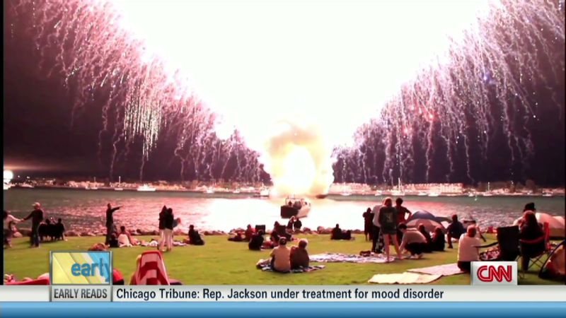 See deafening fireworks malfunction up close