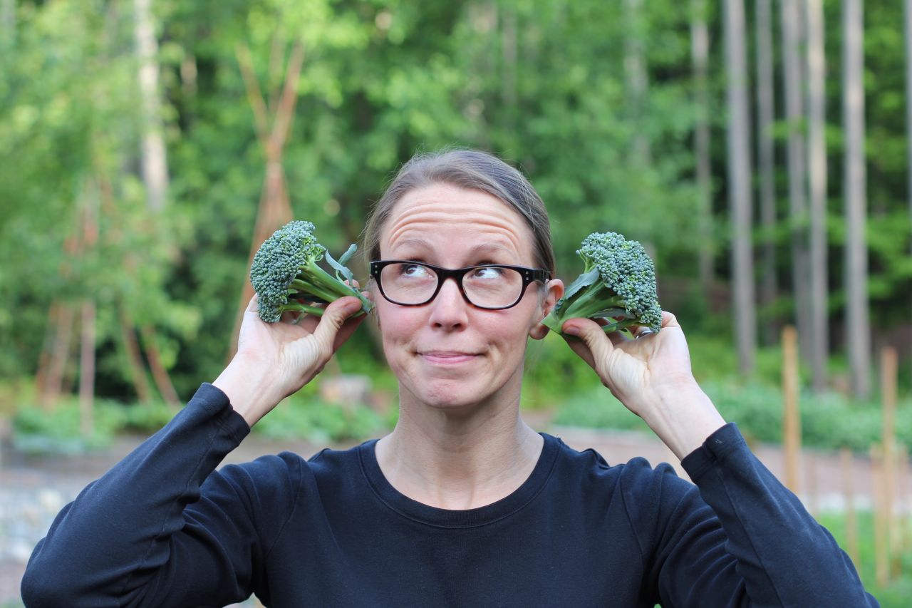 This was the first year Mavis was able to grow broccoli from seed. "I must admit, I danced a minor jig in the garden upon seeing the thriving heads of broccoli."