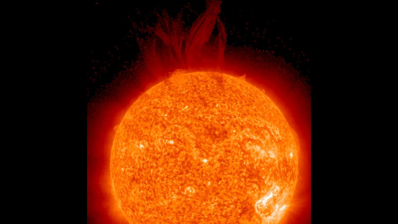 A very large filament became unstable and erupted June 27, 2012, as seen by the STEREO Ahead spacecraft in a wavelength of extreme UV light. 
