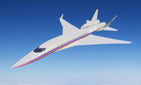 A rendering of a proposed supersonic passenger jet by the Japan Aerospace Exploration Agency (JAXA).