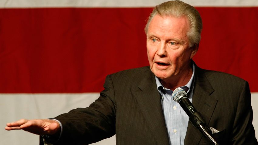 Jon Voight speaks at a rally for U.S. Republican Senate candidate Sharron Angle  at The Orleans in Las Vegas, Nevada in 2010.