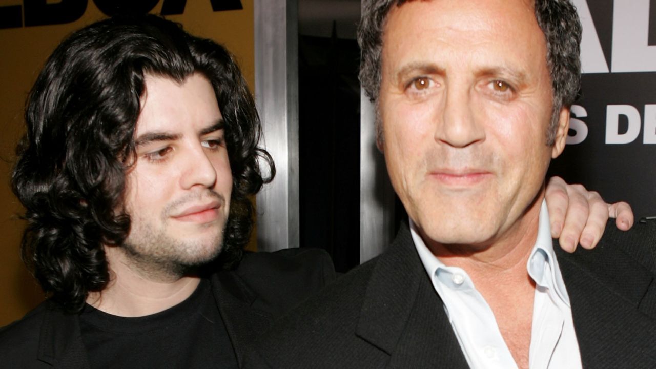  Sage Stallone, left, and his uncle Frank Stallone arrive at the Hollywood premiere of "Rocky Balboa" in 2006.
