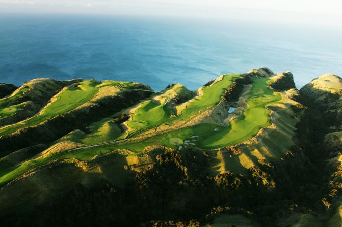 Noted for its secluded cliff-top location in New Zealand's Hawke's Bay, Cape Kidnappers is a 20-minute drive from the gate on the nearest public road. Deep gullies dip down to the sea between fairways, which give spectacular panoramic views along the shore and across the nearby wine country. Only eight years old, it is one of the newest courses to consistently feature near the top of world rankings.