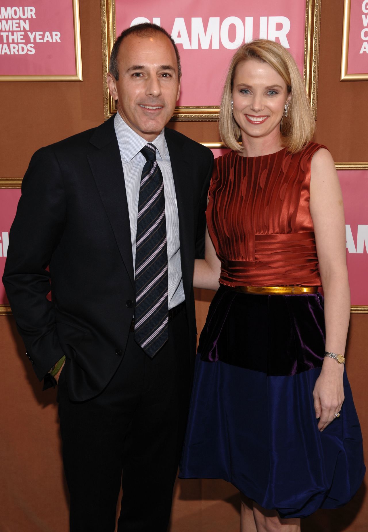 News anchor Matt Lauer and Mayer attend the The 2009 Women of the Year hosted by Glamour Magazine at Carnegie Hall in New York City in November 2009.