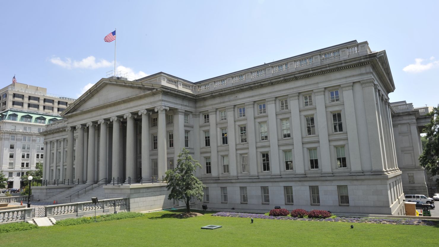 The Treasury Department building in Washington, D.C.