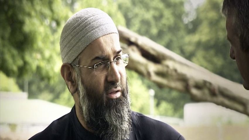 Anjem Choudary, a leading figure in one of Britain's most notorious Islamist extremist groups whose followers openly sympathize with al Qaeda.