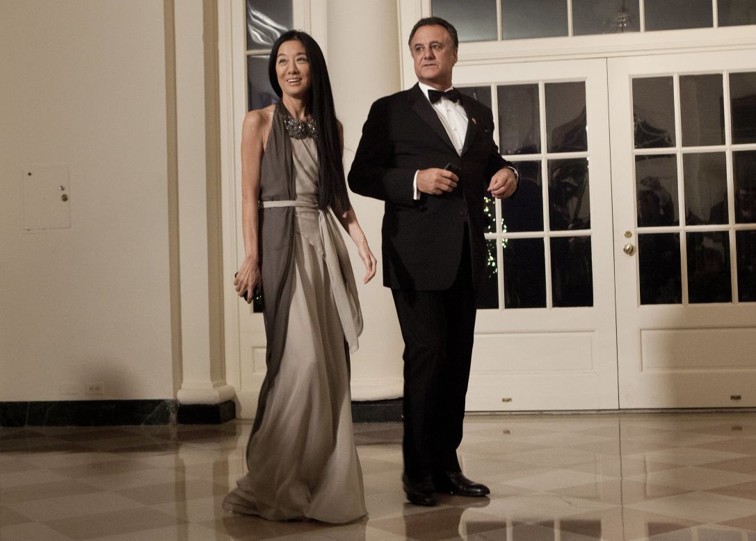 Wang and Becker arrive at the White House State Dinner for Chinese President Hu Jintao in January 2011.