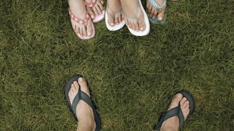 Although wearing flip-flops can lead to foot pain, many people appreciate the sandals' ease and breathability.