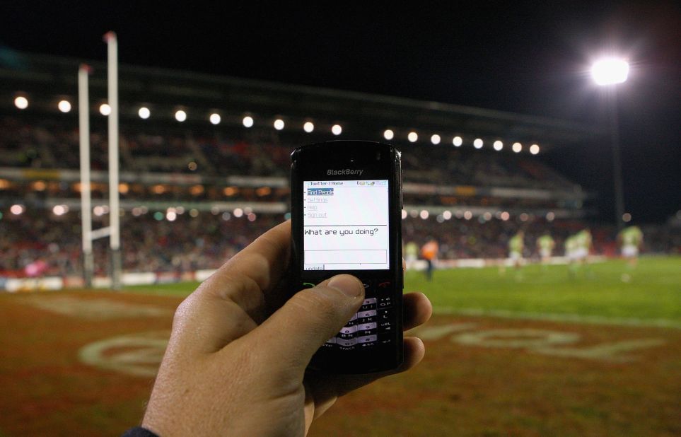 The mobile phone is becoming more and more prominent at sporting events, with spectators eager to share opinions and pictures via social media.