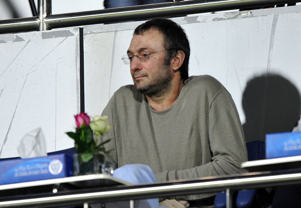 Kerimov, on January 16, 2012, watching his Dagestani team,  Anzhi Makhachkala, play against Iraq at Al Nasr Stadium in Dubai. 
