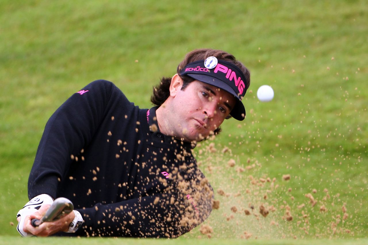Watson tries to escape a bunker on the seventh hole Thursday.