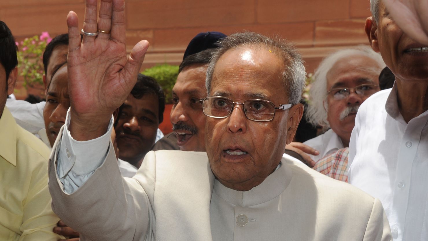 Presidential nominee Pranab Mukherjee, pictured here on June 28, 2012, is considered the almost-certain winner. 