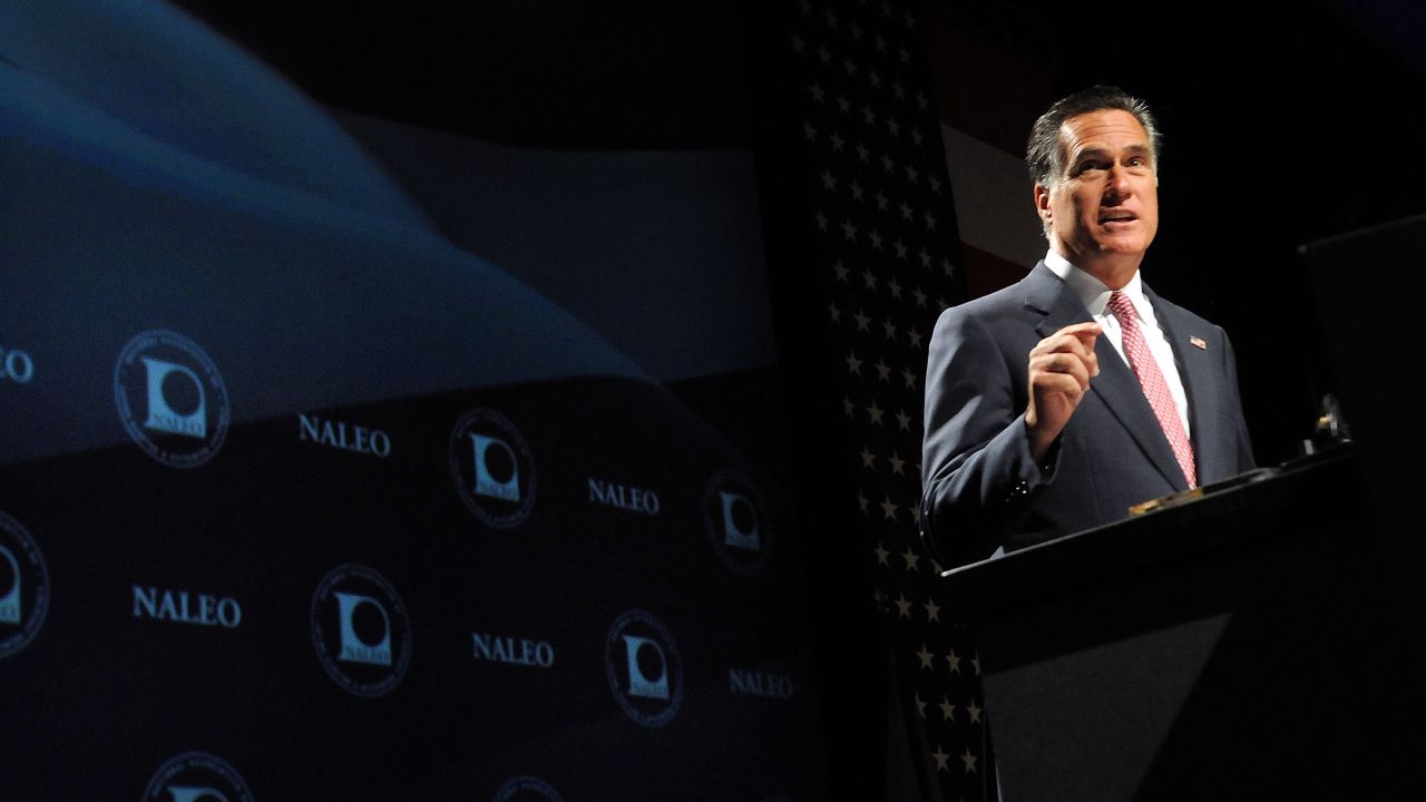 Mitt Romney at the National Association of Latino Elected and Appointed Officials conference in Orlando, Florida, on June 21.
