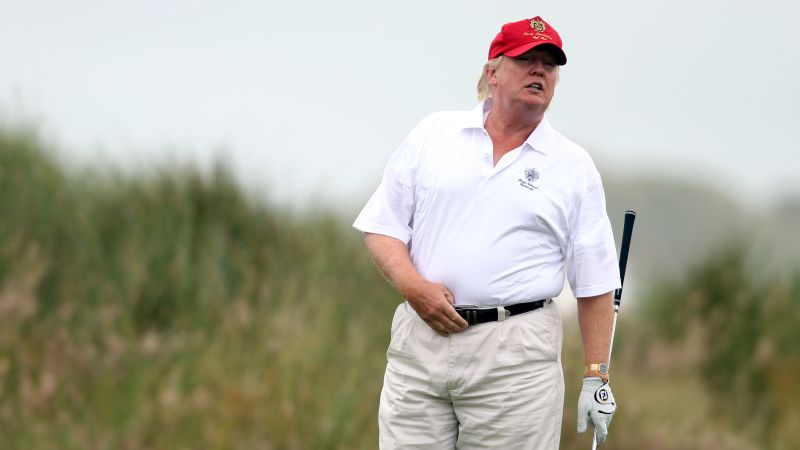 Realistic depiction of a grotesquely obese donald trump in white