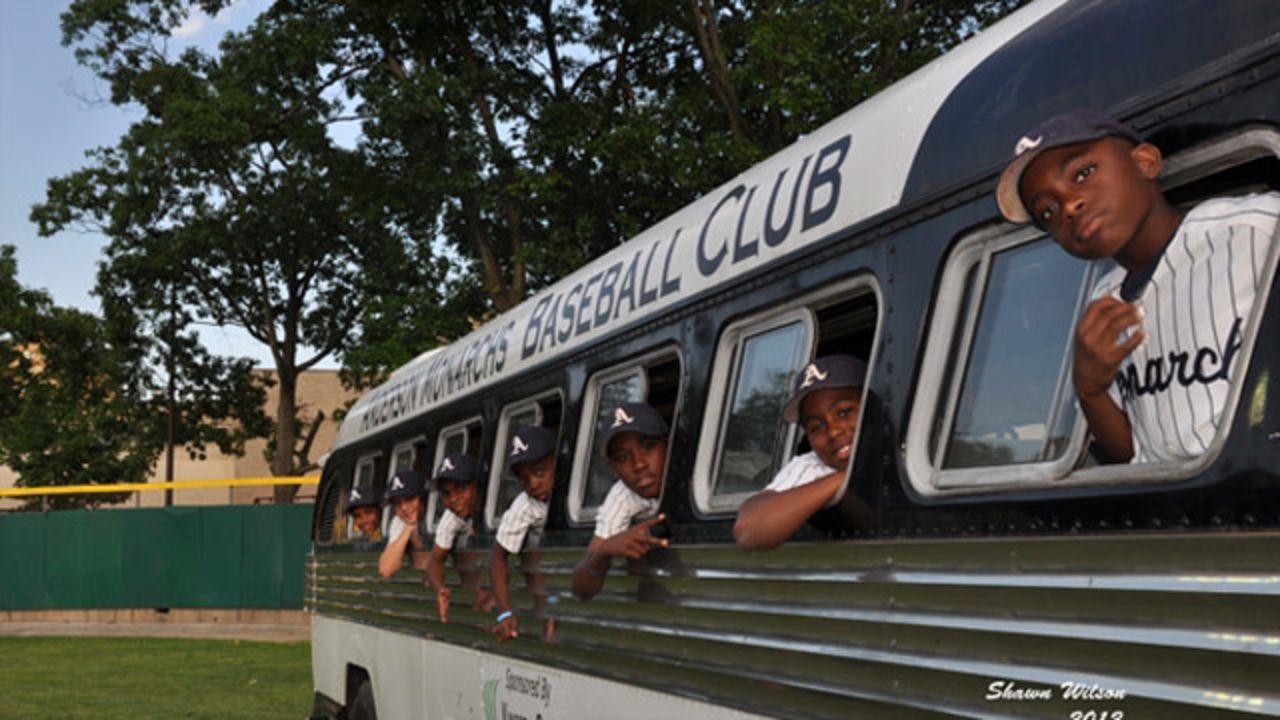 The team traveled cross-country aboard a vintage 1947 Flxible Clipper touring bus to honor the pioneers of baseball  (1947 marks the year Jackie Robinson broke the color barrier in Major League Baseball).  Myles Eaddy said he didn't want the trip to end, even if things got a little sticky on the non-air-conditioned bus.   "I would like to stay on the bus every day, that's how much history that bus has," the 10-year-old said.  