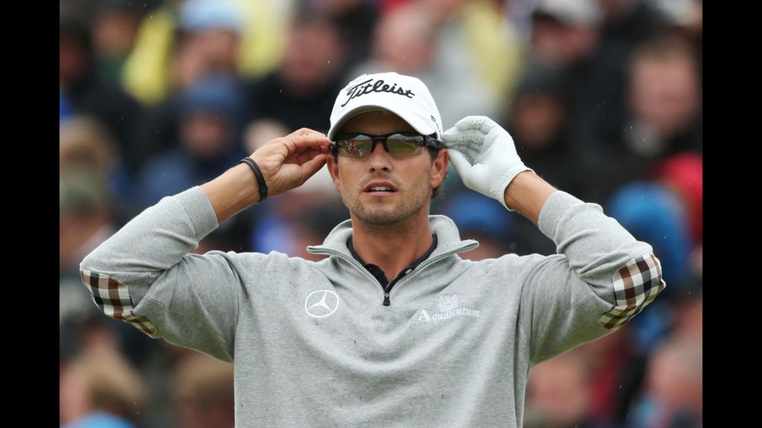 Adam Scott of Australia waits on the fifth hole during the second round Friday.