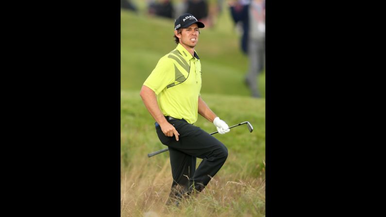 Australia's Aaron Baddeley follows the flight of a shot during Friday's second round.