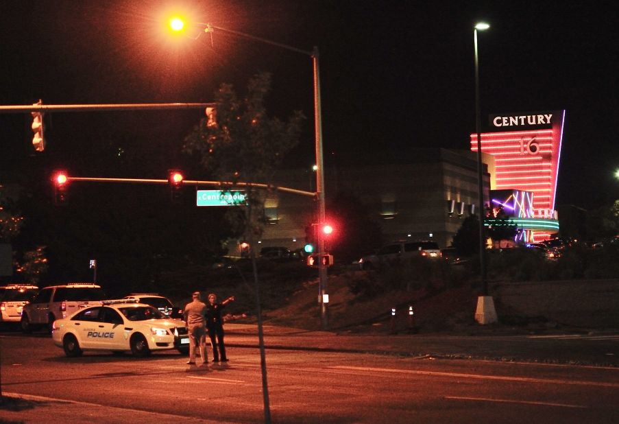 Police block access to the Town Center mall after the shooting. 