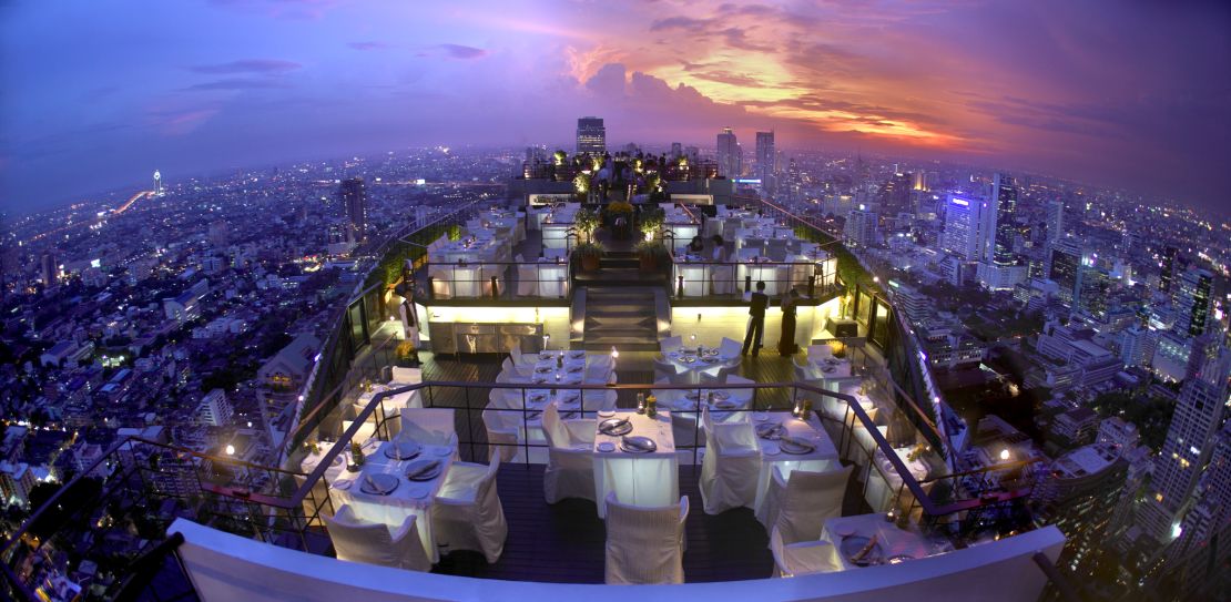 On the roof of Bangkok's Banyan Tree Hotel is Vertigo, specializing in barbecued seafood, though it also grills a mean steak and has a good vegetarian menu.