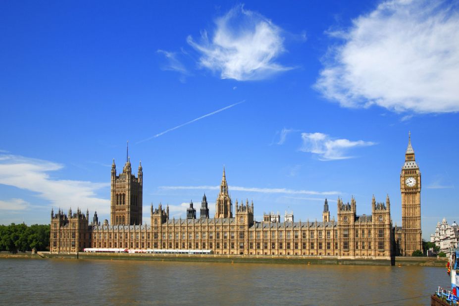 The Palace of Westminster houses the British Parliament.